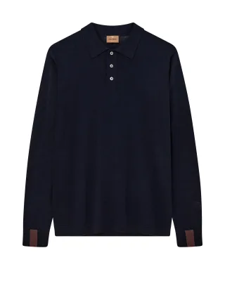 mos mosh gallery - MMGAdam Soft LS Polo Knit navy - Gr. - M