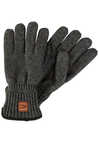 camel active - Melierte Strickhandschuhe mit warmen Futter asphalt - Gr. - L