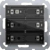 Tastsensor vier Standard dreifach für KNX mit Inbetriebnahme-Wippe Retail