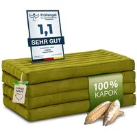 Klappmatratze Klappmatratze 80 cm (Basic) vegan und handgefertigt, 200x80x8cm, livasia, 8,00 cm hoch, Kapok