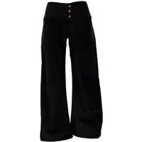 Guru-Shop Relaxhose Cordhose mit leicht ausgestelltem Bein - schwarz Ethno Style, alternative Bekleidung