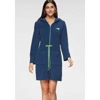 KangaROOS Damenbademantel Kira, ideal für Sauna & Spa, Hotelbademantel, Morgenmantel, Kurzform, Leichtfrottier, Kapuze, Reißverschluss, mit Bindekordel, kurz, Bademäntel für Damen, XS-3XL