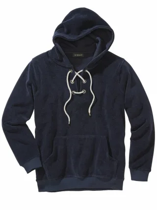 Mey & Edlich Herren Schnür-Hoodie Blau 100 % Baumwolle (bio)