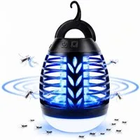 Fofile Insektenvernichter Mückenlampe Elektrisch 2500V mit 360° Mückenschutz Mückenfalle, 365nm UV Licht, 100 m² Reichweite, Chemiefrei Schutz