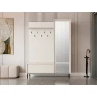 MIRJAN24 Garderoben-Set Ozmi 1D1K, (mit Drehtür und Klappe), 7 Kleiderhaken aus Metall, 135x40x180 cm