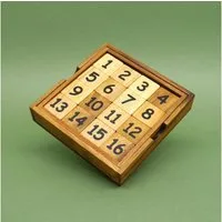 ROMBOL Denkspiele Spiel RUTSCHENDE 15 - nostalgisches Schiebepuzzle, Schiebespiel, Knobelspiel