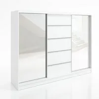 A&J MöbelLand GmbH Schiebetürenschrank TARO 3-türiger Kleiderschrank mit Spiegel, und Kleiderstangen (TOP ANGEBOT! Geräumiger Schrank mit einer Breite von 200 cm und Spiegel, ideal zur Aufbewahrung von Kleidung und Accessoires. Viel Stauraum., TOP PR