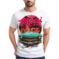 Neverless Print-Shirt Herren T-Shirt Miami Ocean Drive South Beach Oldtimer Retro Fashion mit Print
