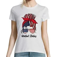 Youth Designz Print-Shirt USA Flagge Damen T-Shirt mit lustigen Logo für Damen