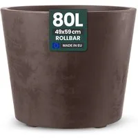 Kreher Pflanzkübel 'Millennium' in Naturstein Optik, 80 Liter, rollbar (Farbe wählbar)