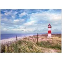 Wallario Teppich Leuchtturm am Strand von Sylt, rechteckig, rutschfest