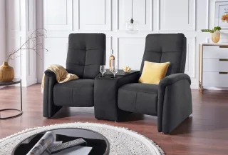 exxpo - sofa fashion 2-Sitzer "Tivoli, Kinosofa mit Relaxfunktion, mit Ablagetisch und Stauraum" bequem und komfortabel