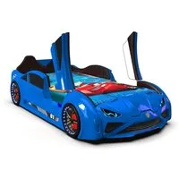 Aktürk Autobett Kinderbett Autobett Lambo Model mit Flügeltüren, Beleuchtung und Sound