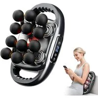 Toomoke Massagegerät Massagegerät, 2-in-1-Nacken-Schulter-Rücken-Massagegerät,9 Modi, Muskelmassagegerät,12 Massageköpfen,6 austauschbare Massageköpfe, Geschenk, Elektrische Massagepistole