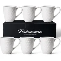 MiaMio Tasse 6 x 400 ml – Kaffeetassen Set / Becher– Moderne Keramik Matt, 6-tlg., Keramik