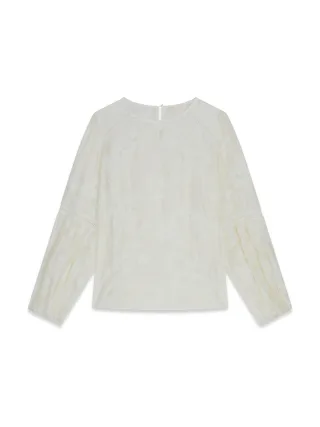 Guess - LS BRIGITTE EMBRO TOP CREAM WHITE - Gr. - S