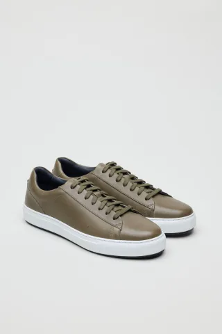 Ben Sherman Ace Cupsole Leder Herren Sneakers in Olivgrün