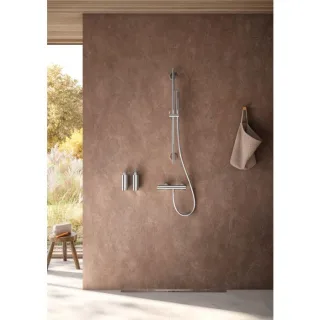 Herzbach MODUL7 seven round Dusch-Wandstange 11.965900.1.01 100cm, stufenlos verstellbar, chrom