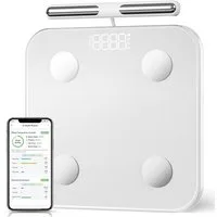 OYLCDI Körper-Analyse-Waage Messung von Körperfett, Muskelanteil, Kalorienanzeige usw., mit App zur Übertragung und Tracking der Messwerte, Full Body Scan, BMI, Körperfett, Wasser & Muskelanteil, bis zu 180 kg