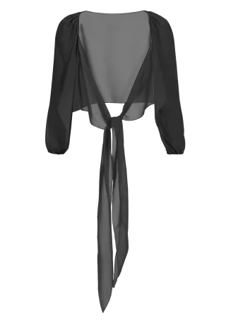 hey kyla - Wickelbolero mit langen Ärmeln black - Gr. - M