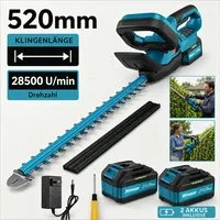 Rinoxar Akku-Heckenschere Akku Heckenschere 21V mit 8000mAh Akku, 600W Bürstenlosem Motor, 52cm Lange Astschere Grasschere für Garten, Sträucher und Randpflanzen