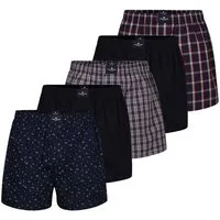 TOM TAILOR Boxershorts TOM TAILOR Herren Boxershort blau kariert 5er Pack (5-St)