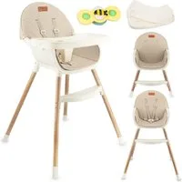MoMi Kinderstuhl Reki, 2in1 Hochstuhl mit 5-Punkt-Gurt bis 20 kg