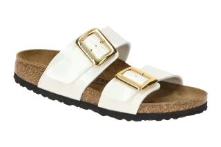 Birkenstock 1029438 SYDNEY CUSHION BUCKLE Damen Pantolette - Wei? Patent White