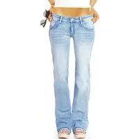 be styled Low-rise-Jeans Hüftige Bootcut Jeans Hose low waist Hüftjeans - Damen - j41k-1 mit Stretch-Anteil