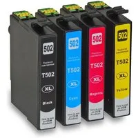 Kompatibel Epson Fernglas, T02W6, 502XL, C13T02W64010 Multipack 4-Farb Tintenpatrone (Set, XP-5150)