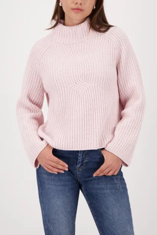 monari - Strickpullover aus Chenillegarn light rose - Gr. - 38