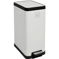 SVITA Mülleimer STM15, Treteimer, Kosmetikeimer, 15L, Stahl pulverbeschichtet, Weiß