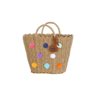 handed by - Handtasche mit Pompons - Sofia braun - Gr. - OS