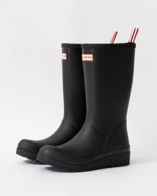 Hunter Play Tall Gummi Damen Schwarze Gummistiefel
