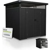 Juskys Gartenhaus Luzern, BxT: 196x254 cm, 5,2 m², Metall, wetterfest, langlebig, Fenster & abschließbare Tür