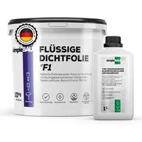 simpleBAU Dichtstoff Flüssige Dichtfolie F1 10 kg und Tiefengrund 1L - Lösemittelfrei