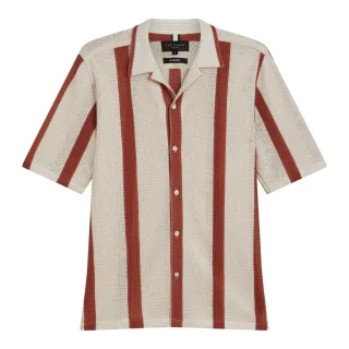 Ted Baker Niks Stripe Häkel-oversize-hemd In Taupe