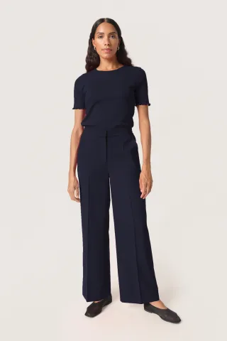 Casual Hose Lockere Passform Night Sky navy