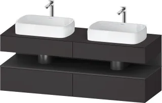 Duravit Qatego Konsolenwaschtischunterbau wandhängend Graphit Supermatt 1600x550x600 mm - QA47790498 QA4779049800000