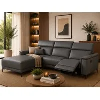 OTTO home Ecksofa LUND, Naturleder, L-Form, 261cm, man./elektr. Relaxfunktion (USB-A), mit USB A-Anschluss bei elektrischer Variante und Kopfteilverstellung