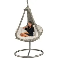 Lola Hängematten Hängesessel Lola Hängesofa Nido XL platin mit Edelstahl Hängesesselgestell Nido