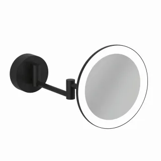 Kludi VELA R LED-Kosmetikspiegel mit Wandhalterung mattschwarz, 5899539W 5899539W