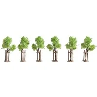 NOCH Modelleisenbahn-Baum H0,TT Junge Bäume mit Baumstützen 4 cm hoch, 6 Stück 21538