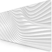 Titanwolf Gaming Mauspad XXL Speed Mousepad 900 x 400 x 3 mm, Schreibtischauflage, abwaschbar, rutschfeste Rückseite, Geschwindigkeit & Präzision, White Wave