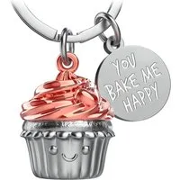 FABACH Schlüsselanhänger Cupcake Sweety - Muffin Törtchen mit Gravur "You bake me happy"