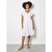 Apricot Minikleid Geblümtes Mini-Kleid mit Stickerei und Pailletten