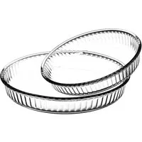Pasabahce Auflaufform Pasabahce Borcam Ofenschalen Set rund 26/32 cm 2tlg., Borosilikatglas