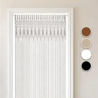 Cozyor Türvorhang Makramee 132 x 200 cm Boho Vorhang Fenstervorhang Raumteiler (1 St), Schlaufen, Baumwolle, weiß Purity, Wandteppich Wandbehang Hochzeit handgemacht