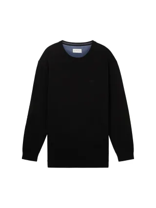 Tom Tailor - Plus Size - Basic Strickpullover black - Gr. - 3XL