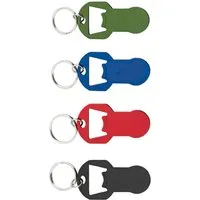 Best Offer Schlüsselanhänger 4x Metall-Schlüsselanhänger mit Einkaufschip und Flaschenöffner / 4 Fa